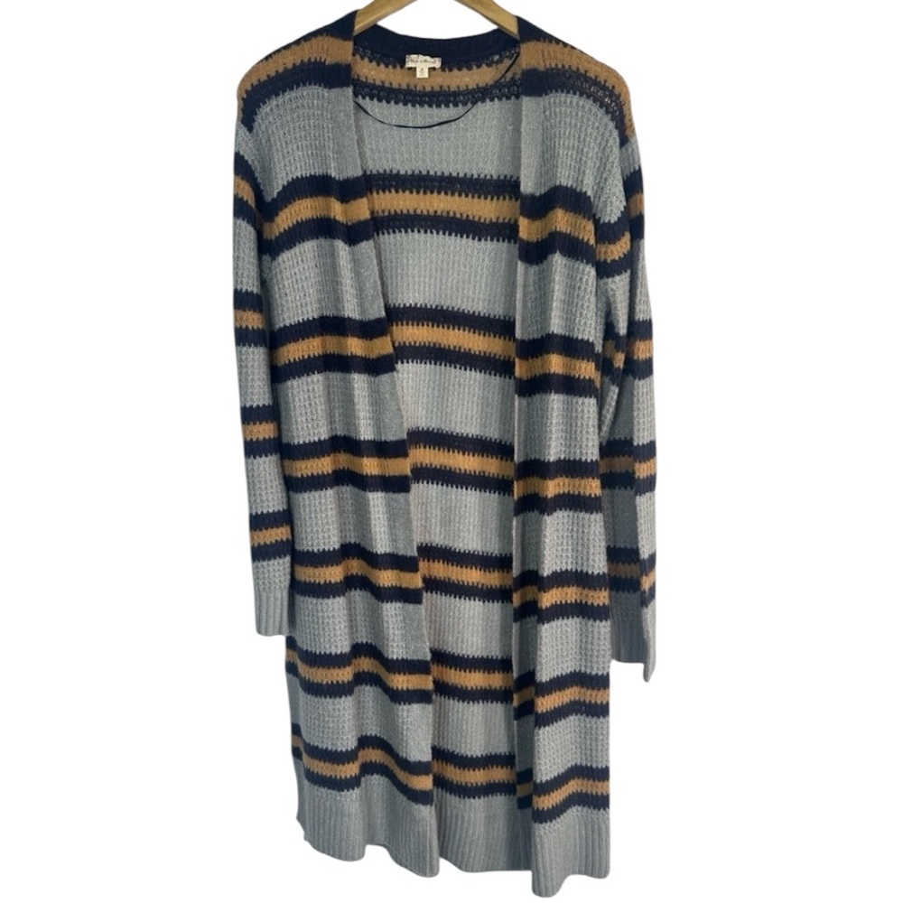 Striped Gray and‎ Brown/Mustard Women's Sweater